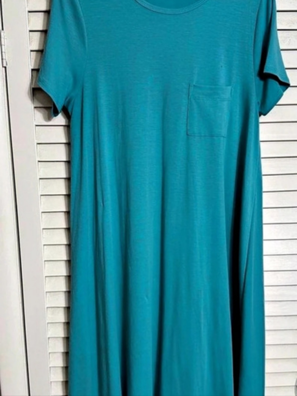 Lularoe Carly Dress Women's Pocket Midi Dress Blue Medium